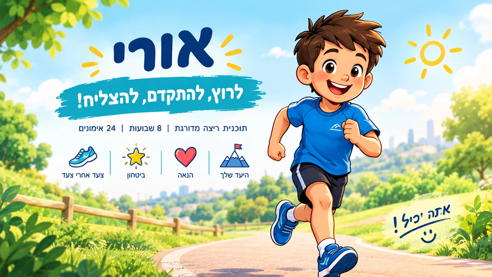 אורי רץ בפארק — לרוץ, להתקדם, להצליח!